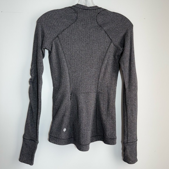 Lululemon Runderful Long Sleeve Heathered Herringbone Heathered Black Black 2 - Picture 11 of 16